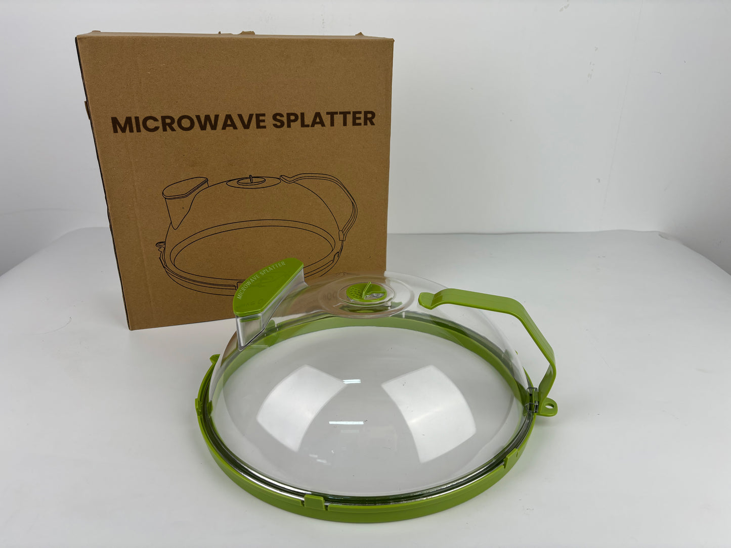 MICROWAVE SPLATTER microwave cover for food Round Green 10"